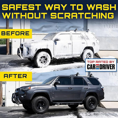 Foam King™ Car Wash Foam Gun & Microfiber Mitt, Garden Hose Attachment for Scratch-Free Cleaning, Snow Foam Cannon Soap Sprayer, Auto Detailing Kit for Cars, Trucks & More