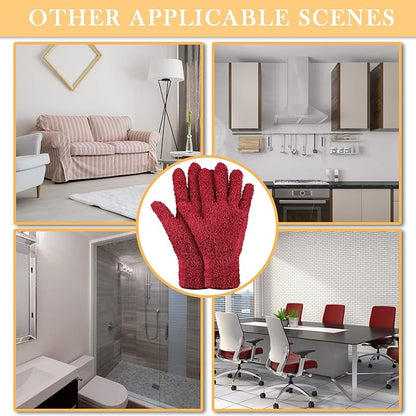 Patelai 3 Pairs Microfiber Plant Dusting Gloves Leaf Cleaning Gloves for Indoor Plants, Blinds, Furniture, House(Medium,Brown, Dark Green, Dark Red)