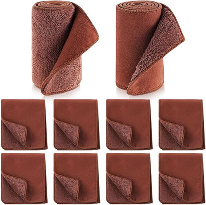 10 Pcs Shine Shoes Cloth Kit Polish Dauber Applicators Cleaning Leather Shoes Boots Microfiber Care Cloths Suede Cleaner