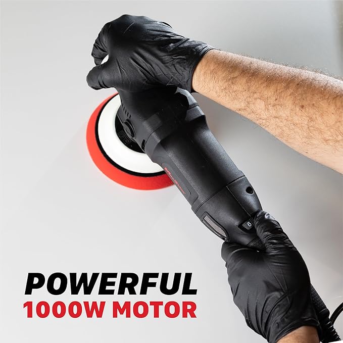 Maxshine M1000 Rotary Polisher | 1000W Motor, 5” Backing Plate, 6-Speed, 5/8” Thread | Auto, Boat & Marine Detailing Buffer for Paint Correction, Swirl & Scratch Removal, Glossy Finish