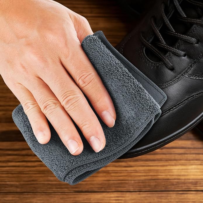 10 Pcs Shine Shoes Cloth Kit Polish Dauber Applicators Cleaning Leather Shoes Boots Microfiber Care Cloths Suede Cleaner