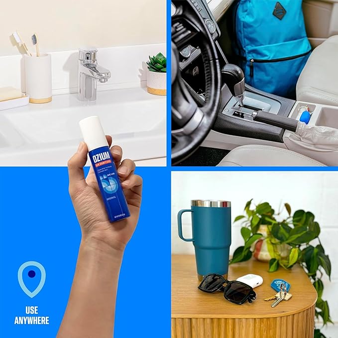 Ozium 0.8 oz. Air Sanitizer & Odor Eliminator for Homes, Cars, Offices and More, New Car Scent, Pack of 6