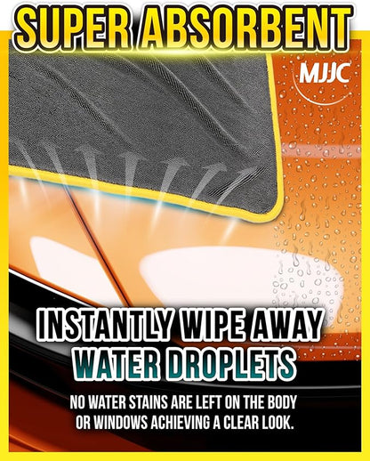 MJJC Pro Dryer Plush Silk Microfiber Drying Towel (2 Size Set (20” x 20”) + (30” x 36”)) Cars,Trucks, SUVs, RVs, Home