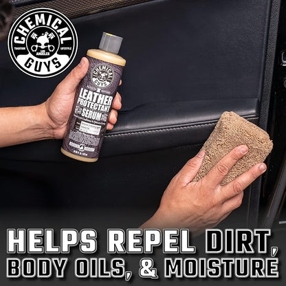 Chemical Guys Leather Cleaner & Leather Serum Kit for Car Interiors, Furniture, Apparel, Shoes, Boots, and More (Works on Natural, Synthetic, Pleather, Faux Leather and More), 16 fl oz - 2 Items