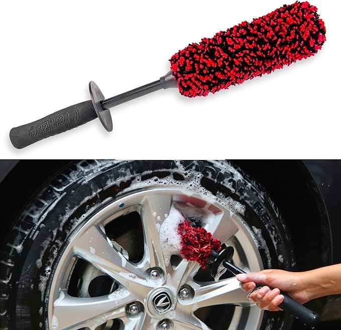 Premium Microfiber Wheel Brush | Soft Non-Metallic Rim Cleaner & Wheel Brush | 15 Inch Long Regular Size