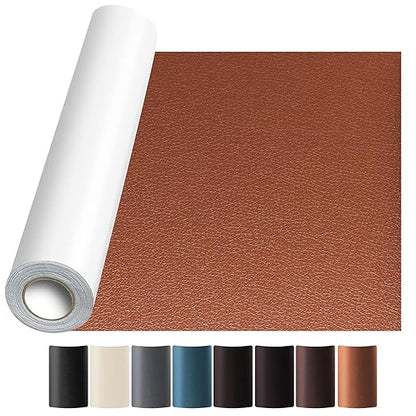 JuCheng Leather Repair Kit -Leather Repair Patch Self-Adhesive Waterproof Patch & Glue for Furniture, Car Seats, Sofa, Couch, Vinyl - Instant Fix for Tears & Scratches (Light Brown, 17X158 inch)