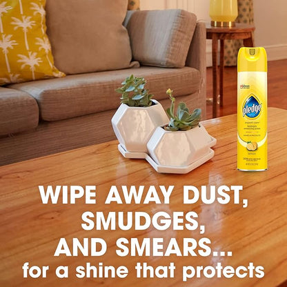 Pledge Enhancing Polish, Furniture & Wood Spray, Lemon Scent, 9.7oz (Pack of 3)