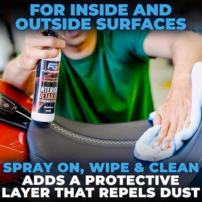 Flowgenix Interior Car Cleaner and Protectant Spray - Interior Detailer and Restoration for Seats, Upholstery, Dashboard, Vinyl, Trim & more - Automotive Detailing Spray for Cars, Motorcycle, RV