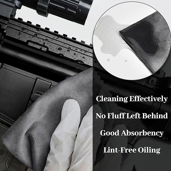 BOVPCAO 5/3 Pack Microsuede Gun Cloth - 12"x12" Gun Cleaning Cloth Lint Free - Soft and Washable Gun Cleaning Rags - Professional Gun Cleaning Supplies