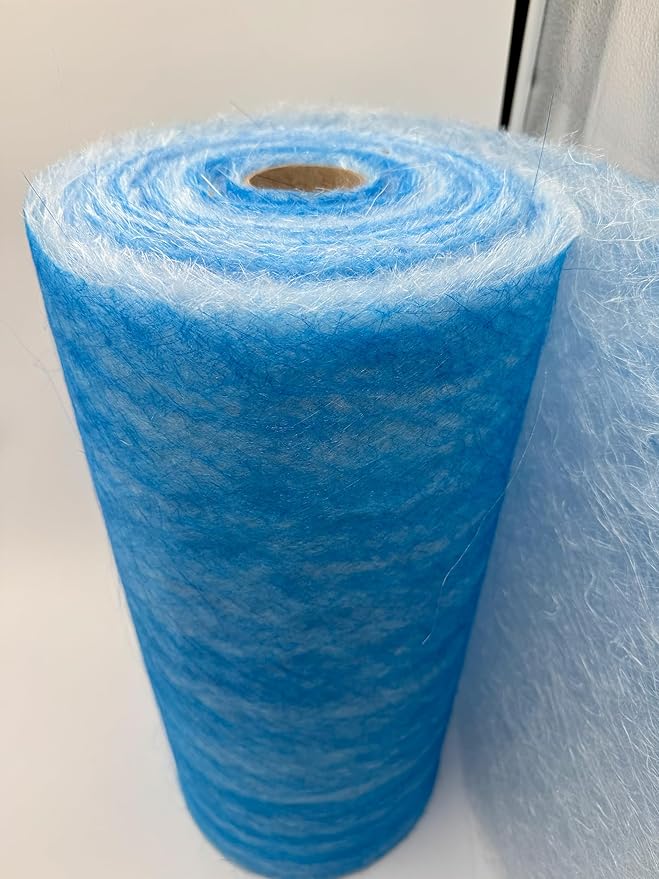 Paint Booth Exhaust Fiberglass Filter Roll, Blue/White Paint Arrestor for Spray Booth (48" x 100ft)