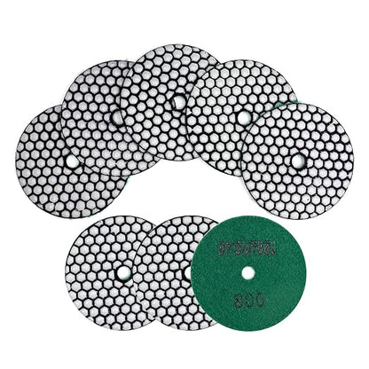 DT-DIATOOL Dry Diamond Polishing Pads 4 Inch for Granite Marble Quartz Stone Countertop Tiles 8 Pieces Grits 800