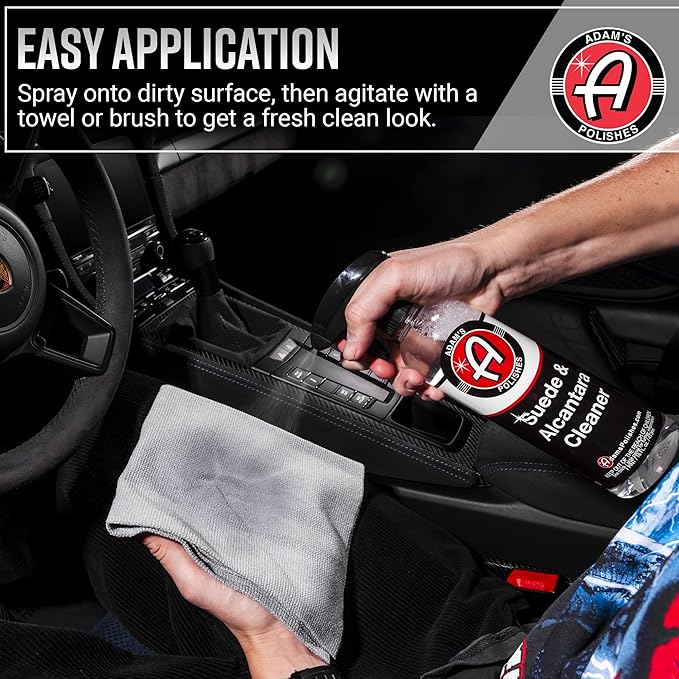 Adam's Suede Cleaner (16oz) - Professional Automotive Micro-Suede Cleaner For Car Interiors, Upholstery, Shoes, Clothing, Removes Stains & Refreshes Suede Material