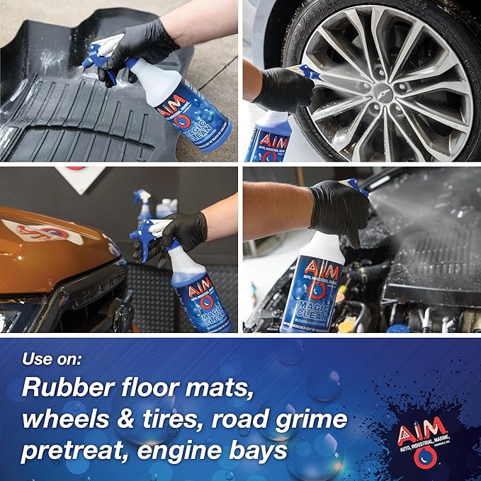 AIM Chemicals Magic Clean Multipurpose Cleaner - Industrial & Car Detailing - Cleans Cars, Trucks, SUVs, Boats, RVs - Effective Wheel & Tire Cleaner - Powerful Degreaser - Heavy Duty Use - Quart