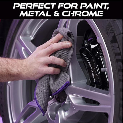 VIKING Microfiber Cleaning Cloth for Car Detailing Kit, Polishing Towels, Car Wax Removal Cloths, Grey, 16 inch x 16 inch, 3 Pack