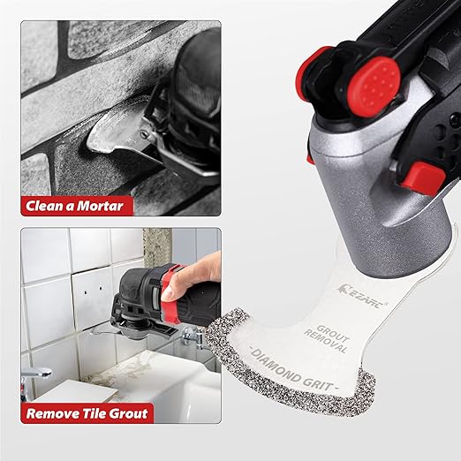 EZARC Oscillating Multi Tool Swing Diamond Blades, Diamond Oscillating Tool Blade, Mortar Cutting Saw Blades for Grout Removal DO57S, 3-Pack