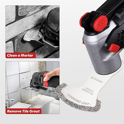 EZARC Oscillating Multi Tool Swing Diamond Blades, Diamond Oscillating Tool Blade, Mortar Cutting Saw Blades for Grout Removal DO57S, 3-Pack