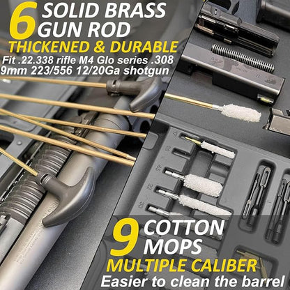 iunio Gun Cleaning Kit, Universal Gun Cleaning Kit for All Caliber Shotgun Pistol Rifle Cleaning Kit with Mat Portable Case