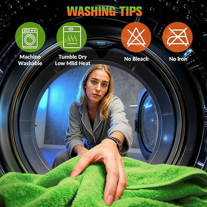 48"x24" XXL Car Drying Towel, 1300GSM Dual-Sided Microfiber Car Drying Cloth, Super Absorbent & Scratch-Free Lint-Free Wash Towel for Car, SUV, Truck & RV Cleaning (Machine Washable)