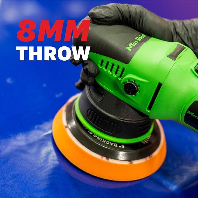 Maxshine M8S V2 G Dual Action Polisher | 8mm Throw, 5” Plate, 1000W Motor, 6-Speed, 6500 RPM | Corded Electric Polisher for Auto, Boat & Marine Detailing, Scratch Removal & Paint Correction