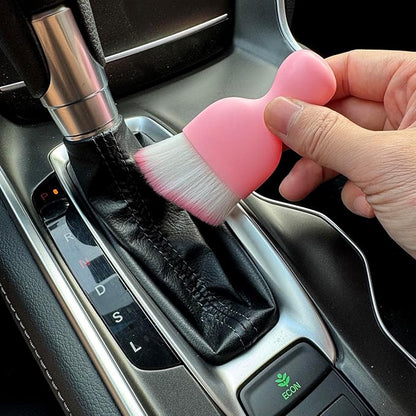 Car Detailing Brush, Soft Bristle Cleaning Brush, Scratch-Free Auto Duster Tool for Dashboard, Air Vents, Leather & Interior Cleaning (Pink)