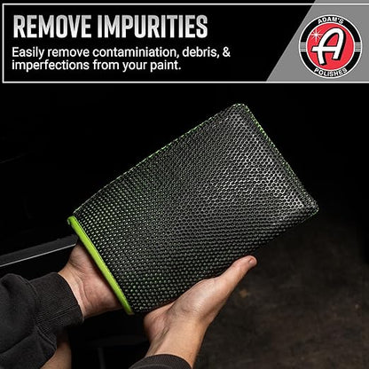 Adam's Clay Mitt (Green, 2pk) - Car Detailing Medium Grade Clay Mitt Glove Quickly Removes Debris from Your Vehicle Exterior Paint, Glass, Wheels, Chrome & More