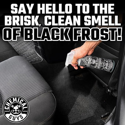 Chemical Guys Black Frost Air Premium Car Air Freshener Spray & Odor Eliminator - Crisp Masculine Scent Spray for Trucks, SUVs, RVs, and Motorcycles - Use in Home, Office, or Garage, 16 oz Bottle