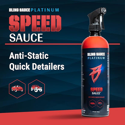 Bling Sauce Platinum Speed Sauce, Cherry Scent, Anti-Static Quick Detail Spray for Cars, Trucks, SUVs, 24oz.