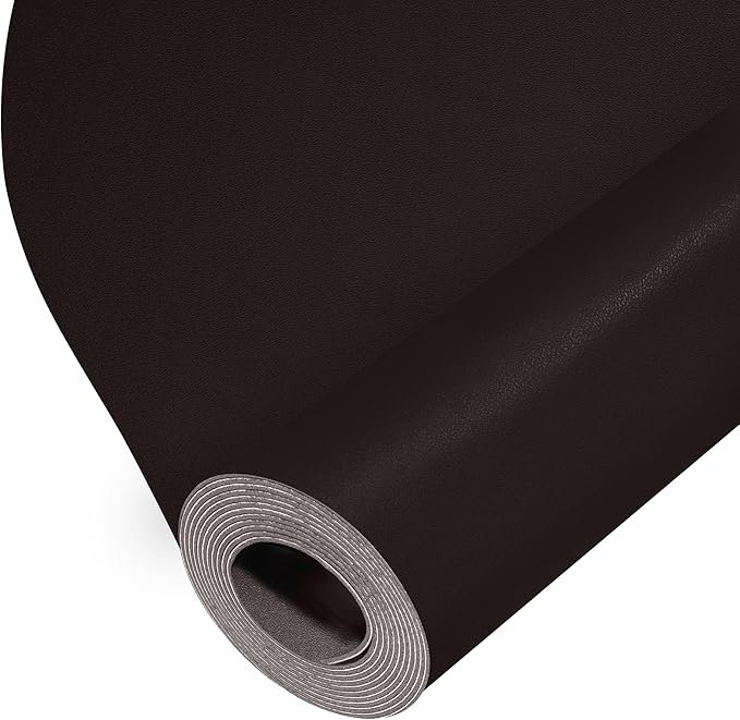 ONine Leather Repair Patch，Leather Repair Tape, 12 x 48 inches Leather Repair Patch for Furniture,Vinyl Repair Kit，Leather Couch Patch，for Sofas, Furniture, Car Seats(Dark Brown-Fine Grain)