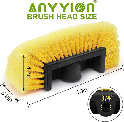 Anyyion 10 Inch Car Wash Brush Head，Soft Bristle, Auto RV Truck Boat Camper Exterior Washing Cleaning (2PCS, Yellow)