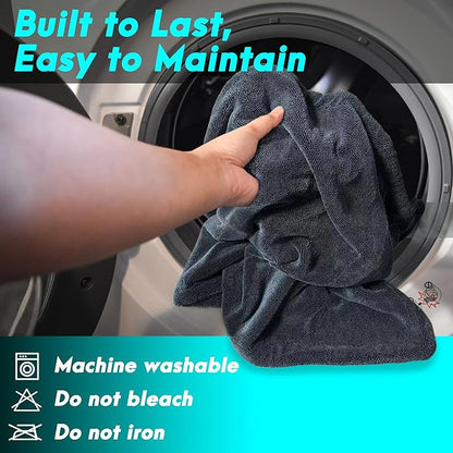 Microfiber Towels for Cars, Car Drying Towel, Drying Towels Car Detailing, Blackline Drying Microfiber Towel Car Wash Care Flash Detail Extra Large Super Absorbent Cleaning Supplies Shammy Cloth