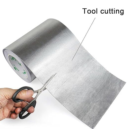BOMEI PACK Adhesive Aluminum Foil Heat Shield Tape Barrier, Fiberglass Thermal Insulation Reflective Material High Temp Protection (7in*66ft)
