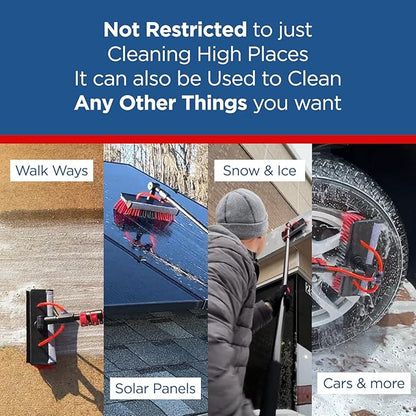 HydroCleaner XL Telescoping Power Wash Brush with Hose Attachment, Perfect for RV & Car Washing, Cleaning Decks and Sidings - Built-in Soap Dispenser and High-Intensity Power Jets (23 FT)