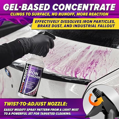 Iron Remover Car Detailing – Iron Decon Spray, Pulls Out Brake Dust, Rust & Fallout - Contaminant Removal for Car Paint & Wheels, pH Neutral Formula - 16 fl. oz.
