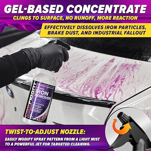 Iron Remover Car Detailing – Iron Decon Spray, Pulls Out Brake Dust, Rust & Fallout - Contaminant Removal for Car Paint & Wheels, pH Neutral Formula - 16 fl. oz.
