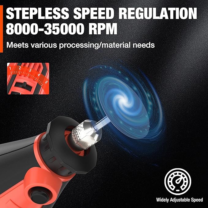 ValueMax Power Rotary Tool Kit, 1.2-Amp Variable Speed Corded Rotary Tool with 120 Pcs Accessories for Crafting, Including Carving, Engraving, Sanding, Polishing, Cutting tools and Carrying Bag