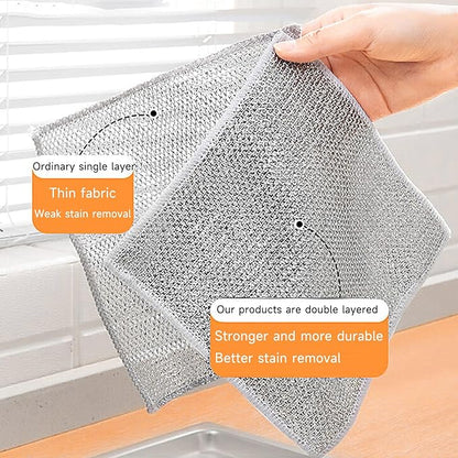 Sunyuneey Non-Scratch Metal Wire Dishcloth, Quick Cleaning Without Leaving Marks, Easily removes Stubborn Stains, Suitable for Various Surfaces, Metal Wire Dishcloth Cleaning Power (20)
