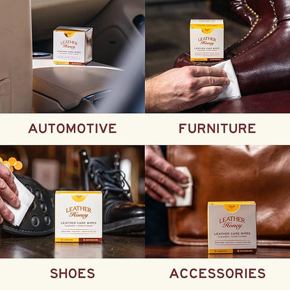 Leather Honey Combo Wipes with 8oz Cleaner