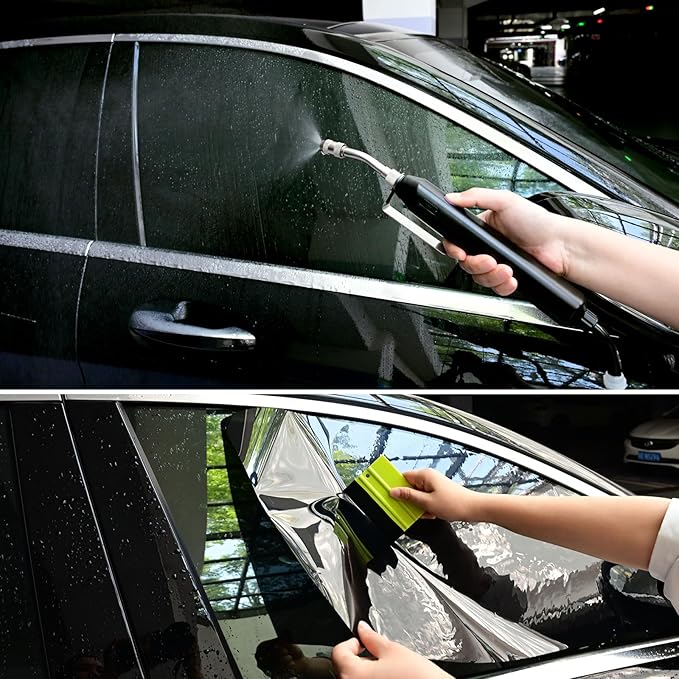 NEWISHTOOL Window Tinting Backpack with Electric Sprayer, 3L Capacity Water Bladder and 3.9 Feet Hose with Adjustable Nozzle Water Sprayer Bag for Automotive Glass Tinting, PPF Installing, Car Washing