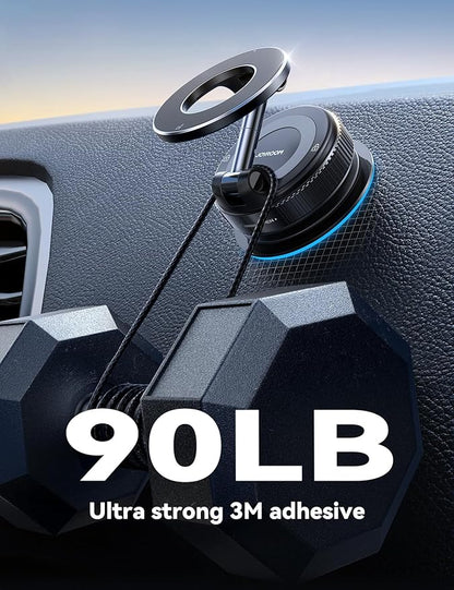 JOYROOM Magsafe Car Mount, Car Mount for iPhone with Strong Magnet, 360° Metal Strut Vacuum Suction Cup Phone Mount for iPhone 17 Air Pro Max/16 15 14 13 12 Series& Android Magsafe Case, Black