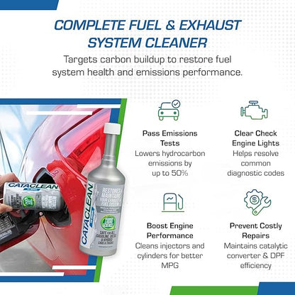 Cataclean Fuel & Exhaust System Cleaner – Pass Emissions Tests – Clear Check Engine Lights – Restores Catalytic Converters, DPF Filters and Cleans Fuel Systems, 3L (120018CAT)