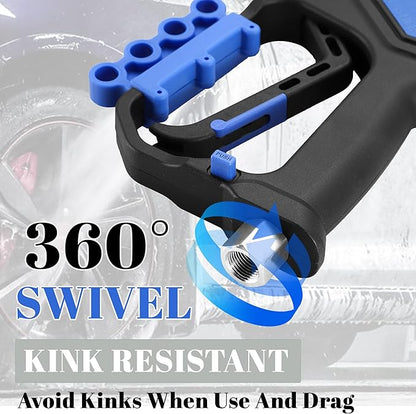 RIDGE WASHER Pressure Washer Gun Swivel, Power Washer Gun 5000 PSI with 1/4" Quick Connector, 12 GPM, 360°3/8 NPT Thread, M22-14mm and M22-15mm Fitting