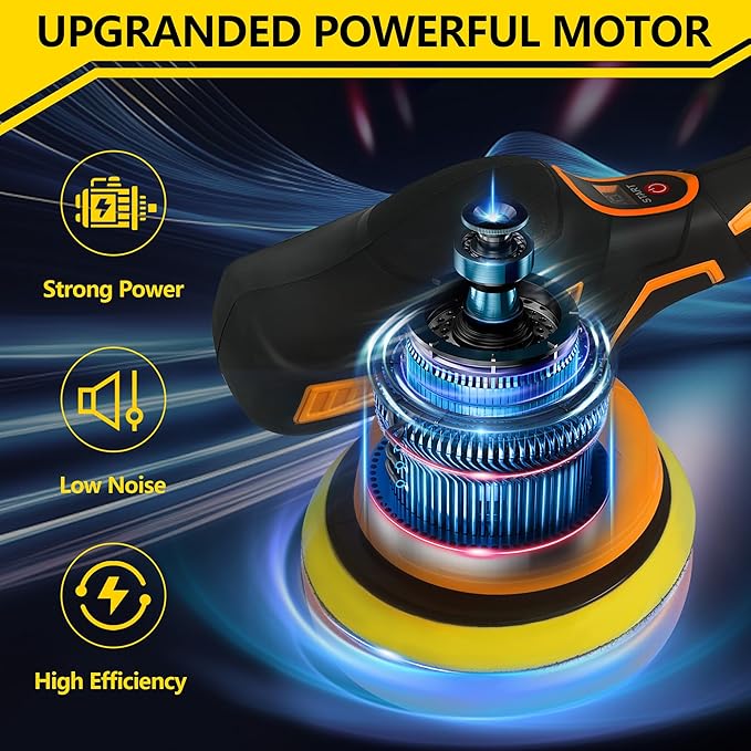 Cordless Car Buffer Polisher for Dewalt 20V Battery, 6 Inch Portable Orbital Buffer Polisher Kit, 8 Variable Speed Car Polisher for Car Detailing/Polishing/Waxing (Battery Not Include)