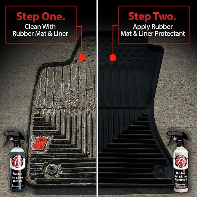 Adam's Polishes Rubber Mat & Liner Protectant (16 fl. oz) - Rubber Floor Mat Protective Spray Car Detailing | Non-Sticky, Non-Greasy, Non-Slip Formula | Restores Mats, Truck Bed Liners, Trunk & More