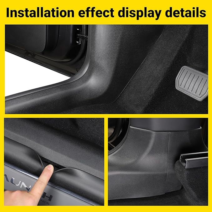 PUOENI 2025 2026 Model Y Juniper Door Sill Protector 4 PCS TPE Anti-Scratch Front and Rear Door Entry Guard for Tesla Model Y Refresh Juniper Accessories