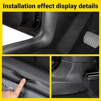 PUOENI 2025 2026 Model Y Juniper Door Sill Protector 4 PCS TPE Anti-Scratch Front and Rear Door Entry Guard for Tesla Model Y Refresh Juniper Accessories