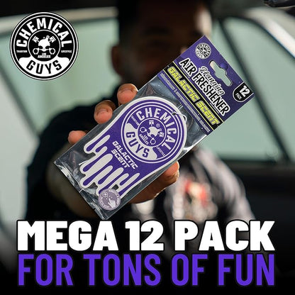Chemical Guys Hanging Air Freshener, Galactic Scent 12 Pack, Great for Cars, Trucks, SUVs, RVs, Home, Garage, Workspace, Dorm Room & More (4 x 3 Packs) - AIR42304
