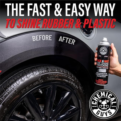 Chemical Guys Nice and Wet Tire Shine (Aerosol) (2 Pack) – High Gloss Tire Dressing Spray for Black Shine & Water-Based Protection