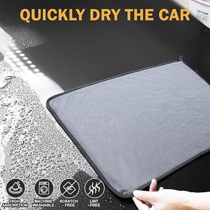 Navona 2-Pack Medium Size (23.6" x 15.7") Microfiber Towels, 600GSM Ultra Absorbent Car Drying Towels — Scratch-Free, Streak-Free, Lint-Free, Perfect for Cars, Shower Cabins, and Household Use