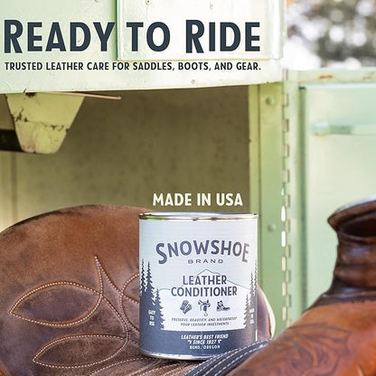 Snowshoe Leather Conditioner, Made in USA Since 1927 - Protect, Condition, Restore & Waterproof - Leather Conditioner for Furniture, Couch, Purses, Shoes, Boots, Gloves, Saddles (Quart)