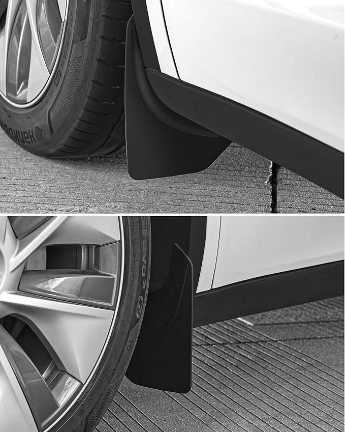 3W Tesla New Model Y Juniper Mud Flaps 2025 2026 Accessories, Protect Paint, No Drilling Required, All-Weather Mud Guard Body Kits, Black (Set of 4)